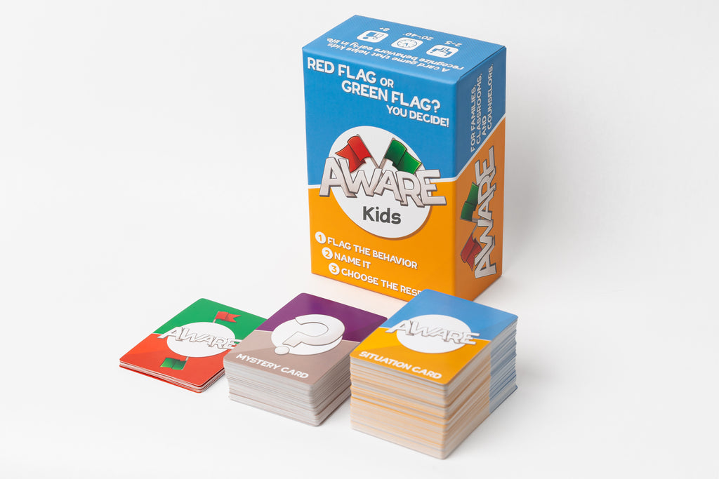 AWARE – Kids Card Game to Spot Red Flag & Green Flag Behaviors (Ages 8+)