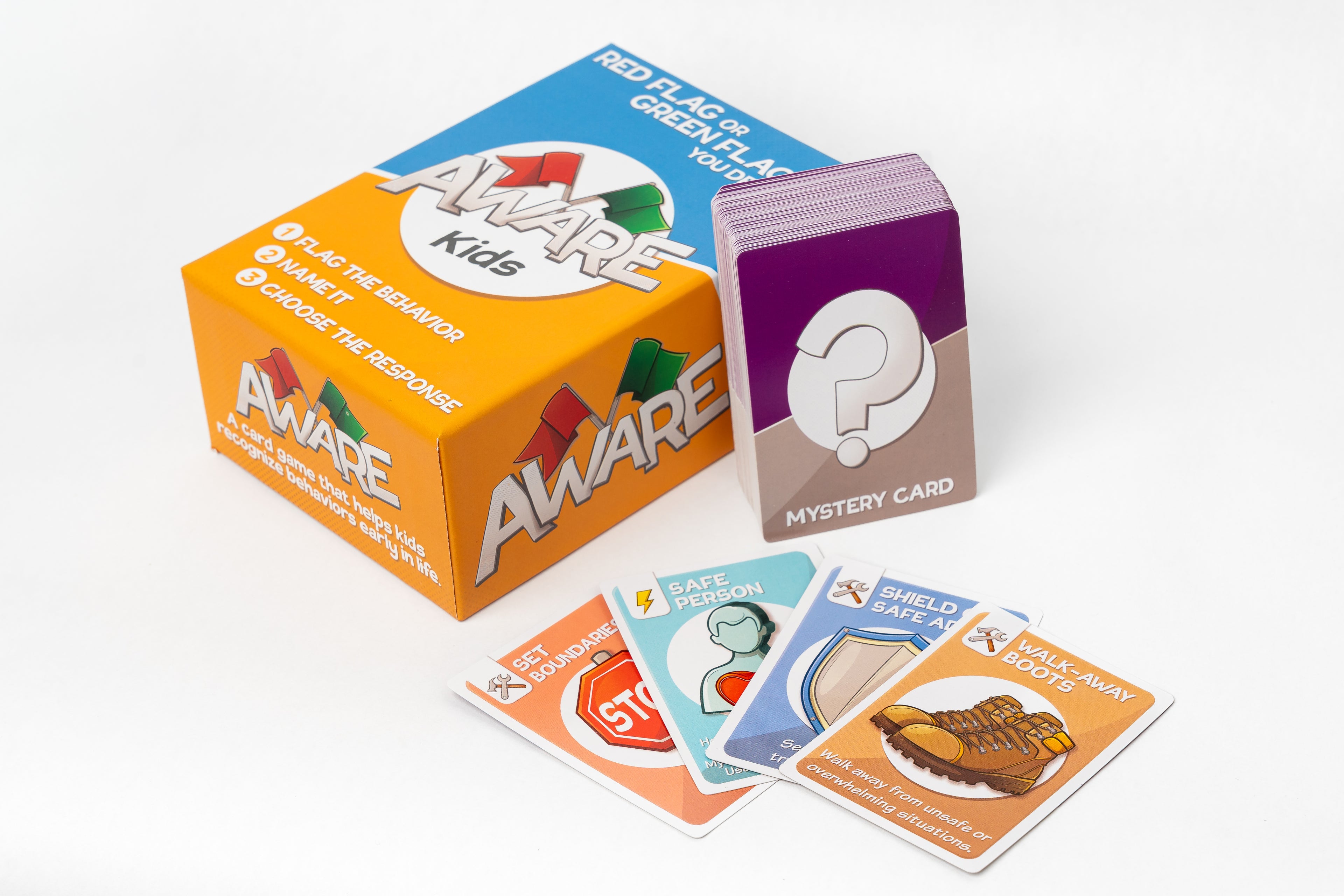 AWARE – Kids Card Game to Spot Red Flag & Green Flag Behaviors (Ages 8+)