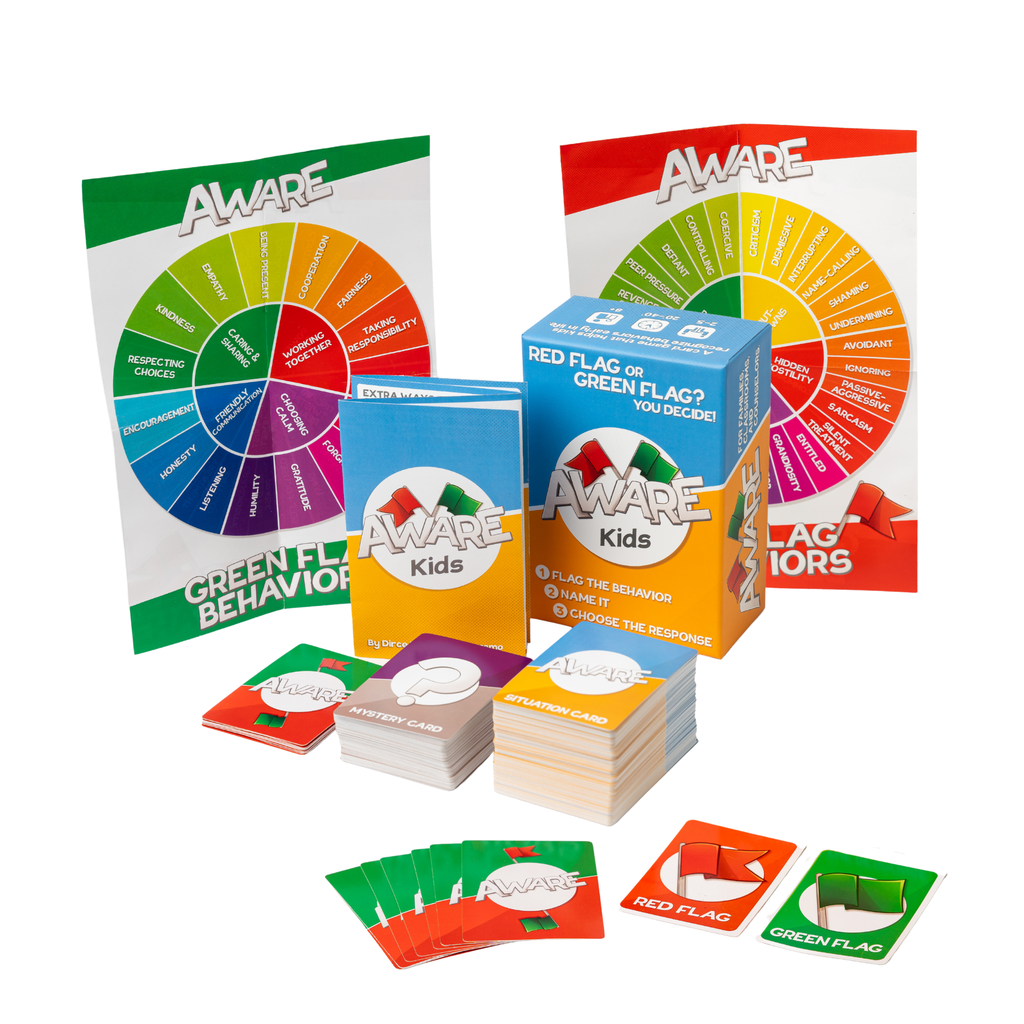 AWARE – Kids Card Game to Spot Red Flag & Green Flag Behaviors (Ages 8+)