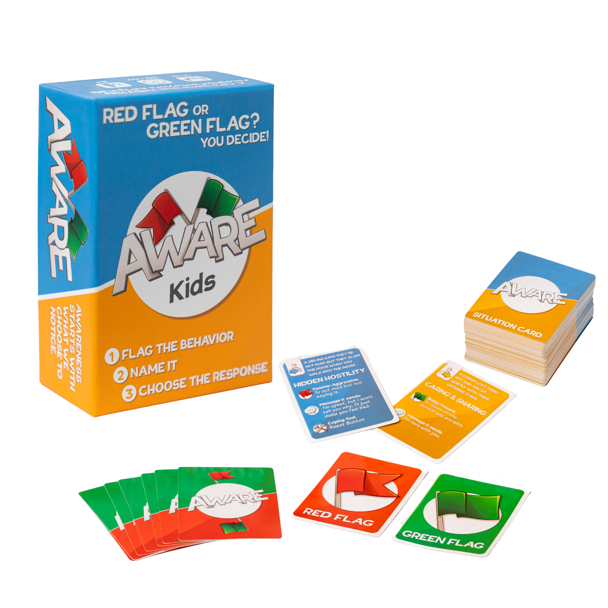 AWARE – Kids Card Game to Spot Red Flag & Green Flag Behaviors (Ages 8+)